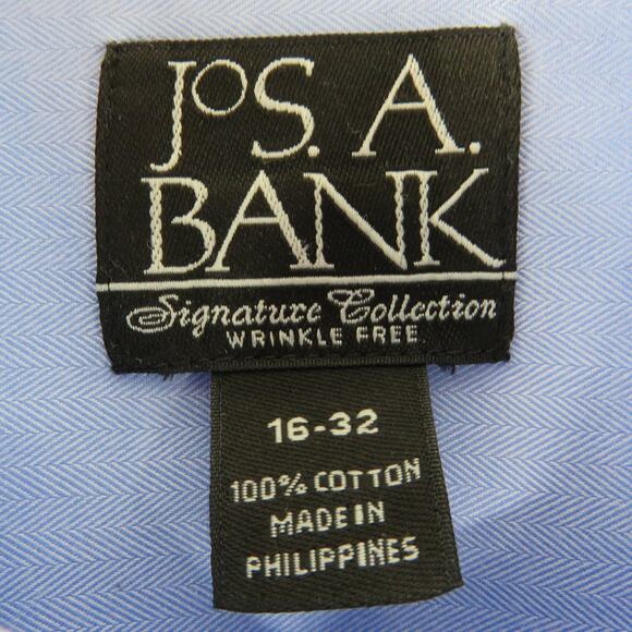 Jos. A. Bank Signature Collection Blue Collared Formal Button Down Shirt 16-32 - Picture 6 of 6